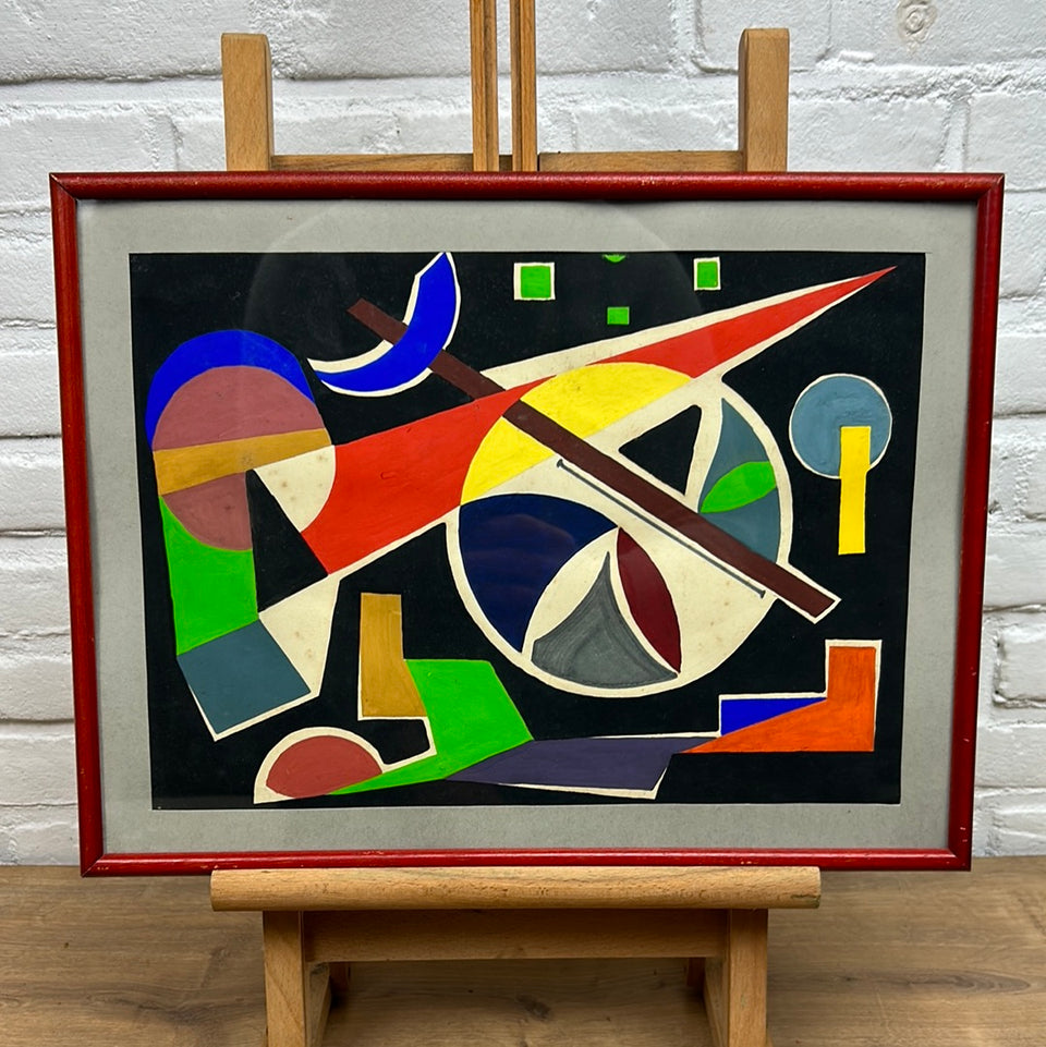 Abstract modern shape painting on paper