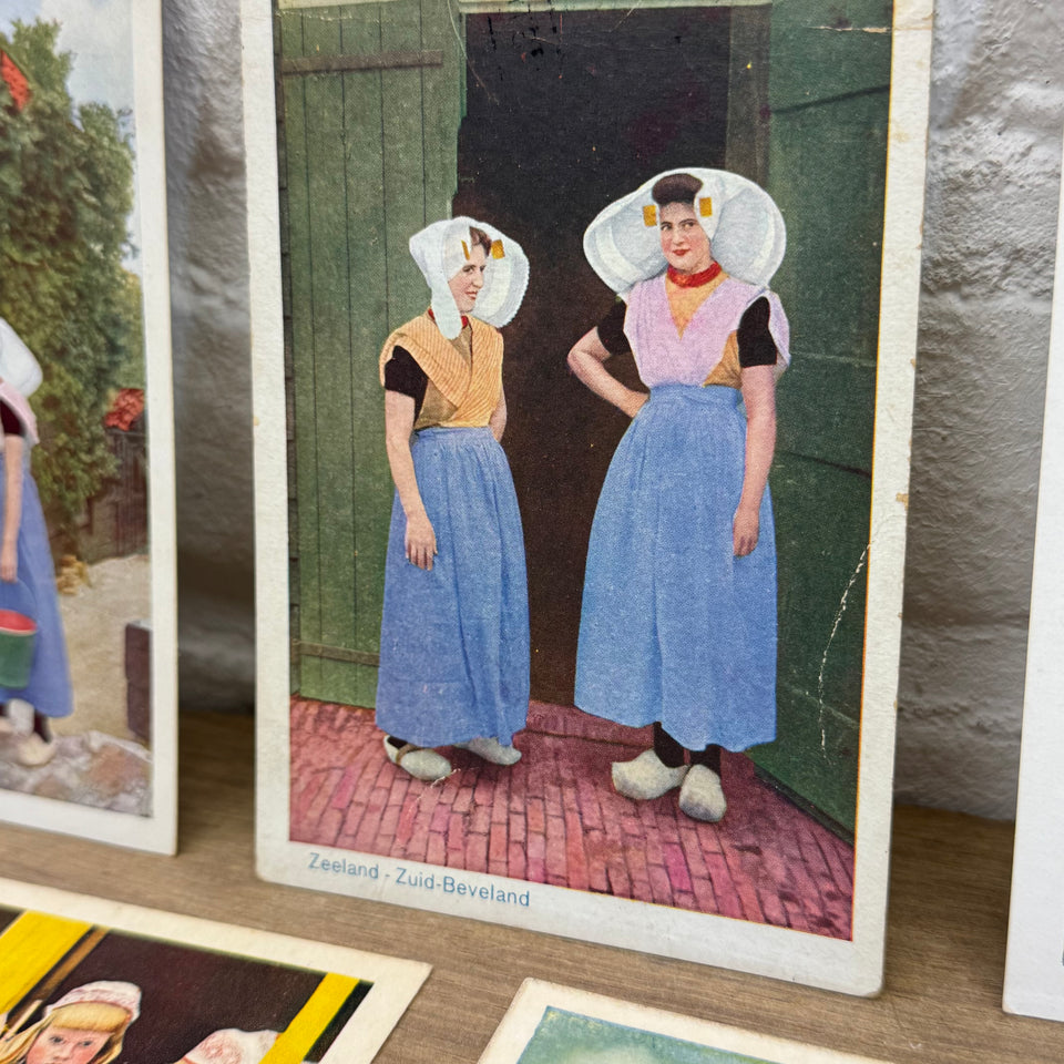 Set of 9 Antique Dutch Historical Costumes - High Quality Print cards – Holland Traditional Costume Embroidery Illustrations