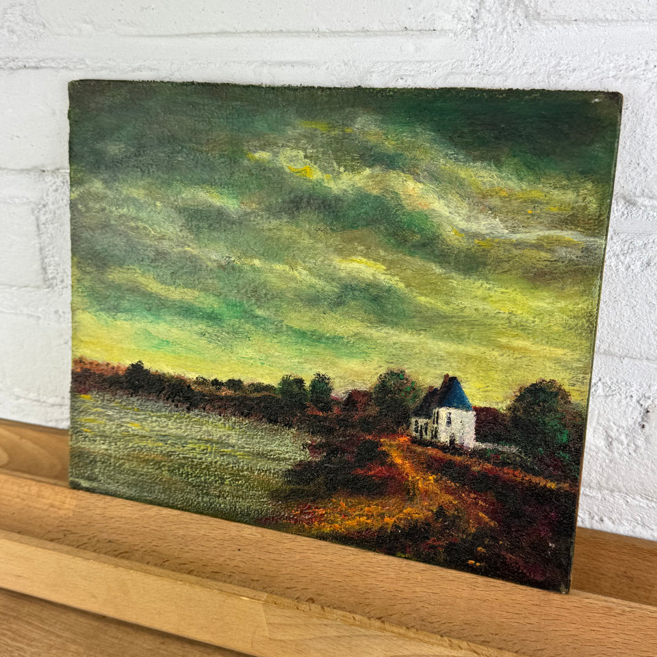 House near the lake - Oil painting by Jan Bakker