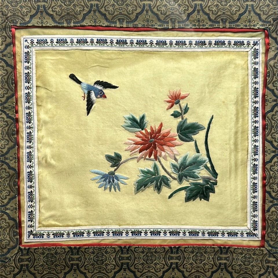Asian Silk Cotton work - Floral & Bird