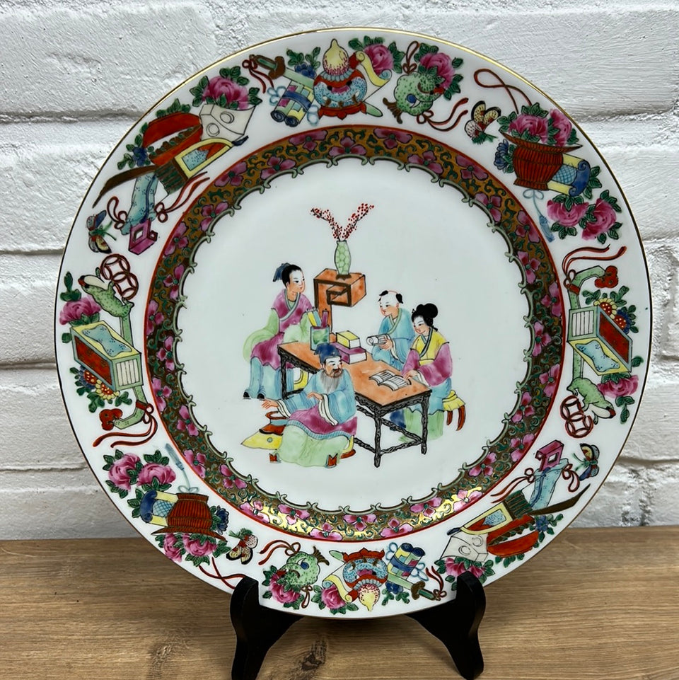 50’s Chinese hand painted ceramic plate