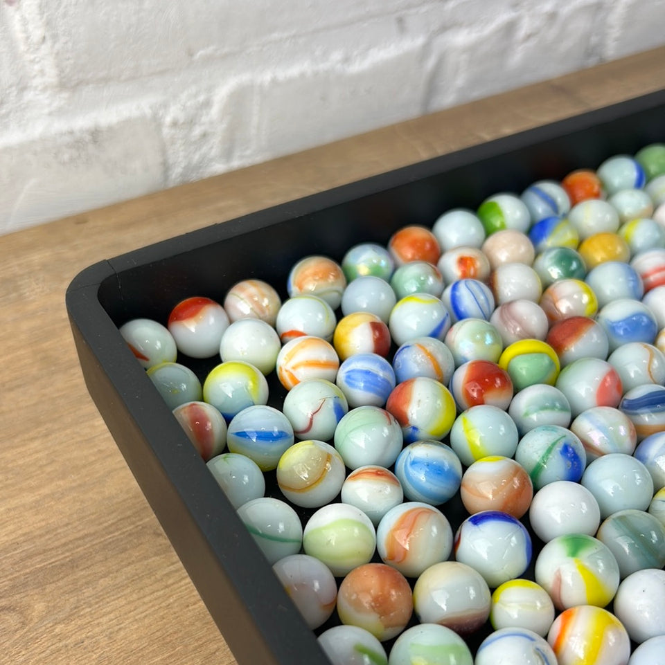 Surprise box with mixed Milk glass & Agate marbles