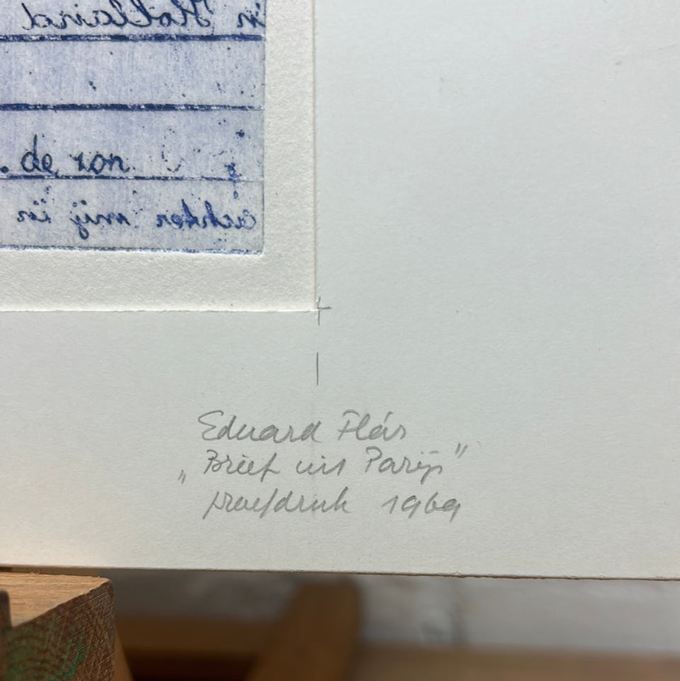“Letter from Paris” Rare proof version - Artwork by Eduard Flor (1925-2015)