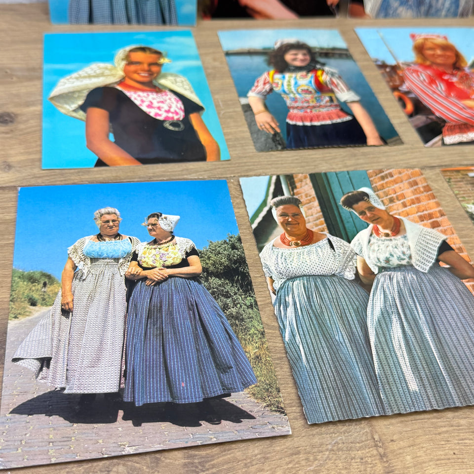 Collection of Antique The Netherlands Folklore Costume with Dutch Woman photocards - High Quality Photo paper a.o. – Holland Traditional Culture Costume Embroideries