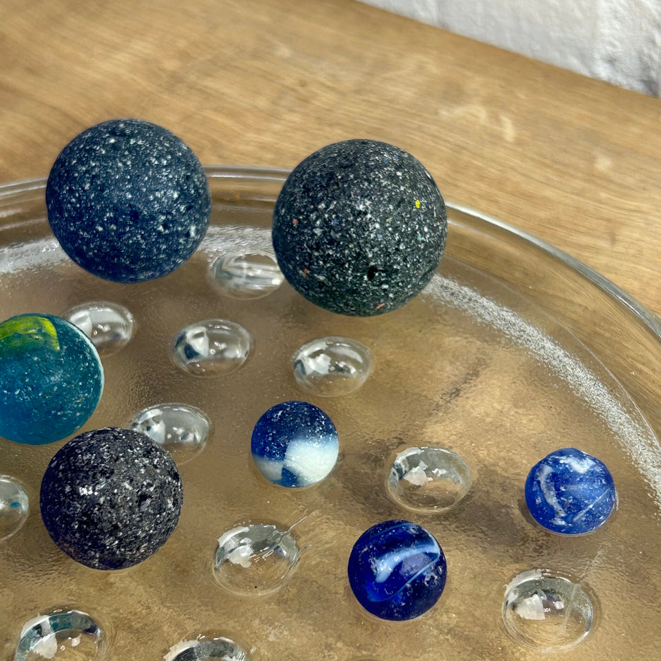 Colored Sea Glass marbles set of 9 transparent marbles