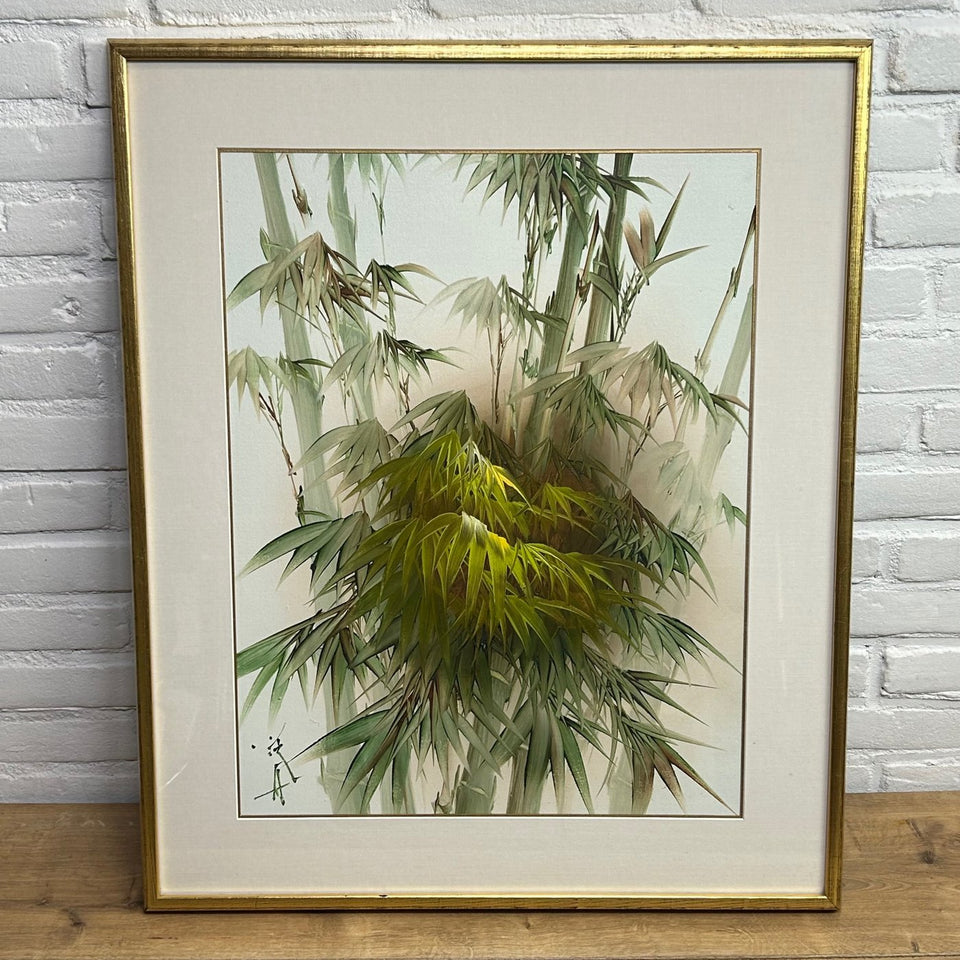 Large Bamboo tree and leaves - Original oil painting