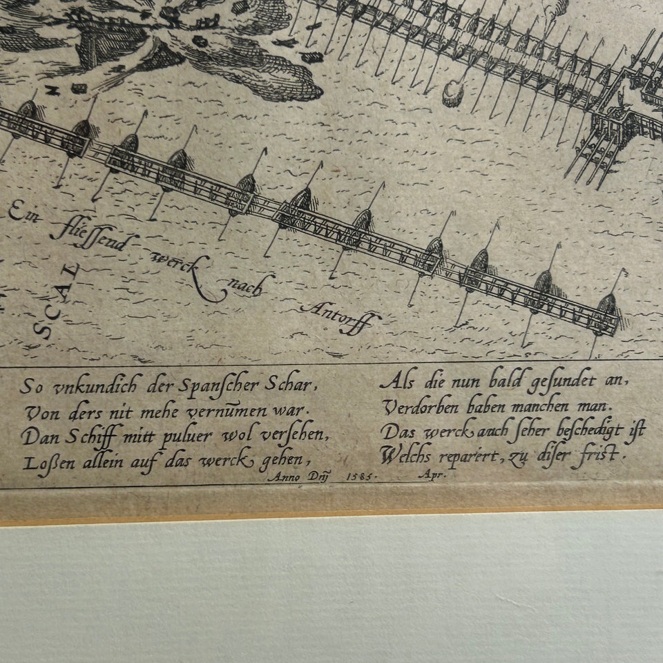 Battle Ships Fort Lillo - Hogenberg Dutch Revolt - 1584