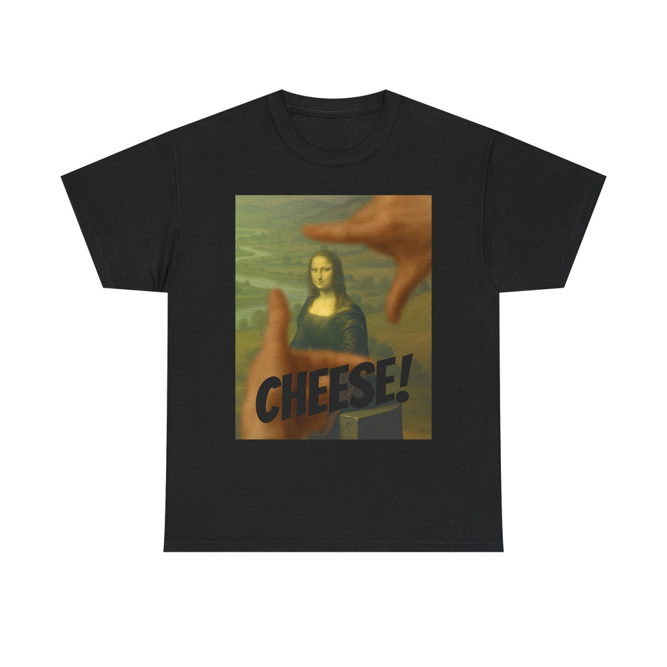 The Mona Lisa Smile "CHEESE!" by da Vinci - T-Shirt - Pep-Art Clothing - | Art T-Shirt |