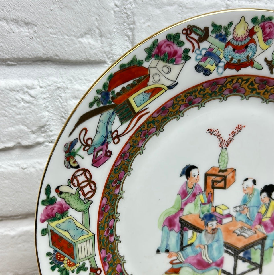 50’s Chinese hand painted ceramic plate