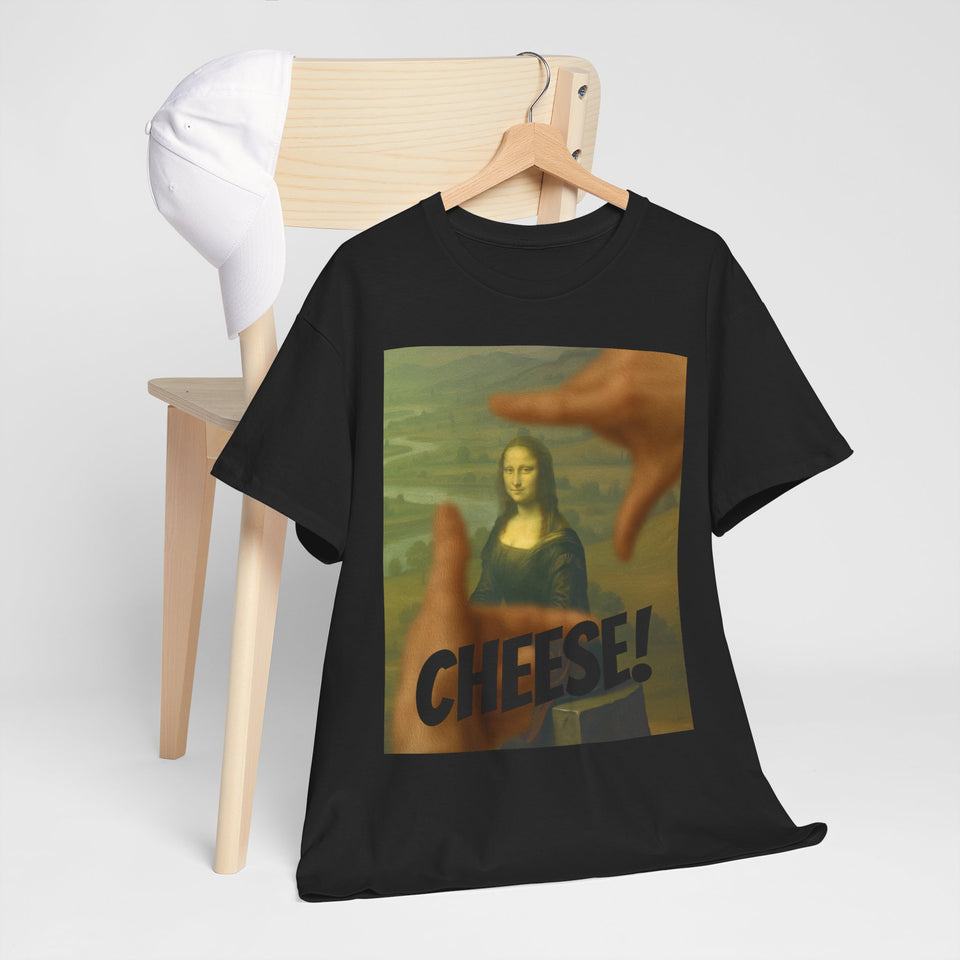 The Mona Lisa Smile "CHEESE!" by da Vinci - T-Shirt - Pep-Art Clothing - | Art T-Shirt |