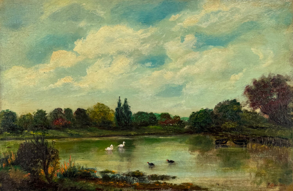 Spring day near the lake by Dutch painter Jan Bakker (1879-1944)