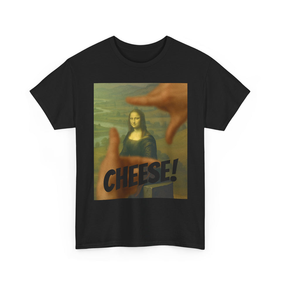 The Mona Lisa Smile "CHEESE!" by da Vinci - T-Shirt - Pep-Art Clothing - | Art T-Shirt |