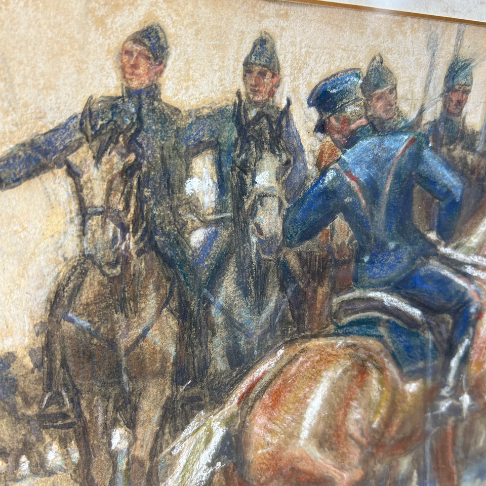 Original cavalry painting of a Napoleon Waterloo Style Cavalry - G. Westermann