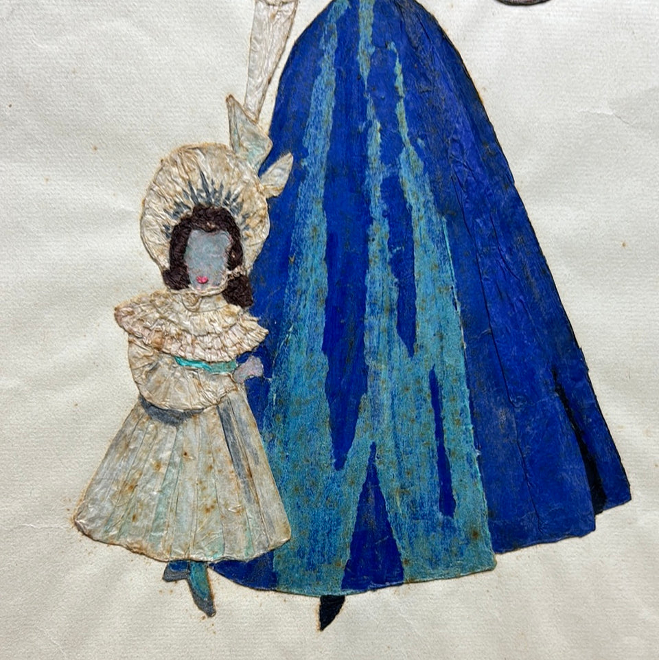 Victorian Style collage of a mother and Child-  Collage Artwork by Dini Henkes (1935-2022)