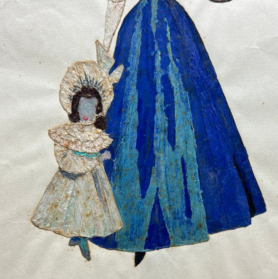 Victorian Style collage of a mother and Child- Collage Artwork by Dini Henkes (1935-2022)