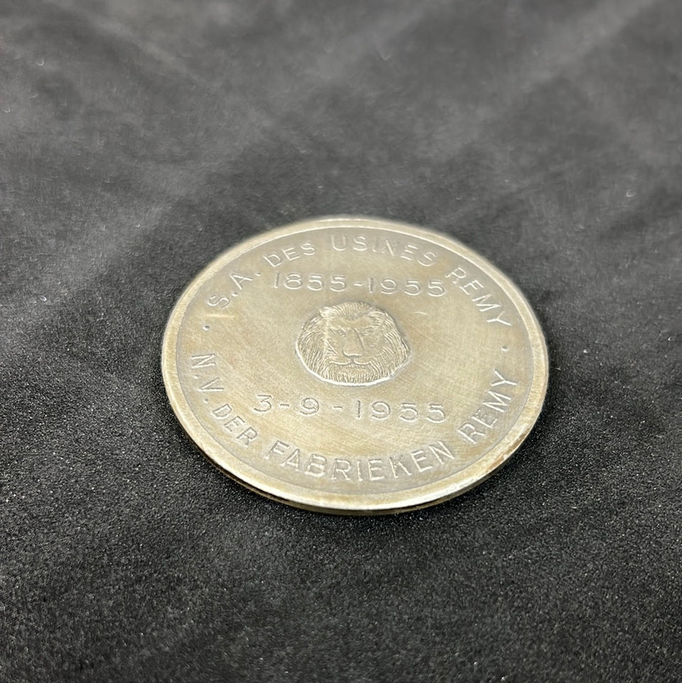 Silverplated Copper Medal Centenary Of Factories Edward Remy 1955 Belgium - Medaillon
