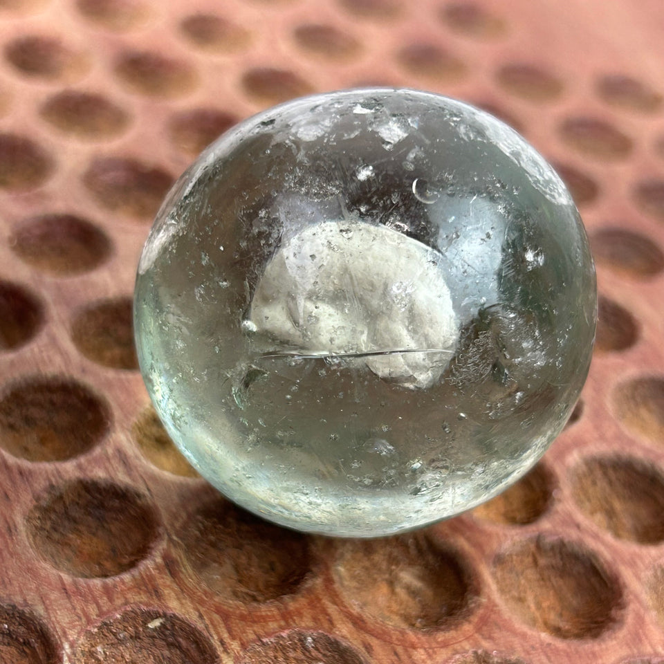 Antique Sulphide Bear Marble - Antique handmade 1.6” inch German sulfide glass marble