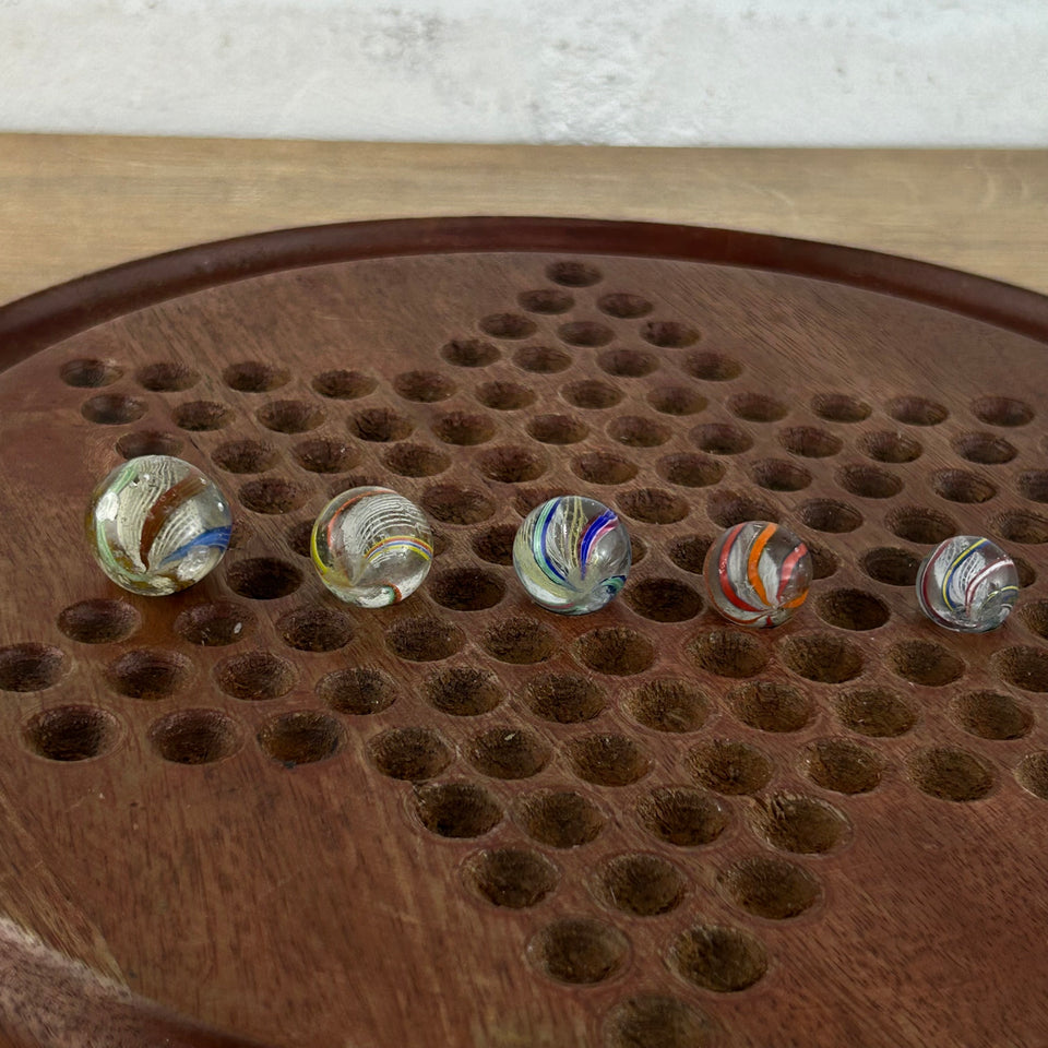 Collection of 5 Antique Latticino Core Swirls marbles - Handmade German glass marble