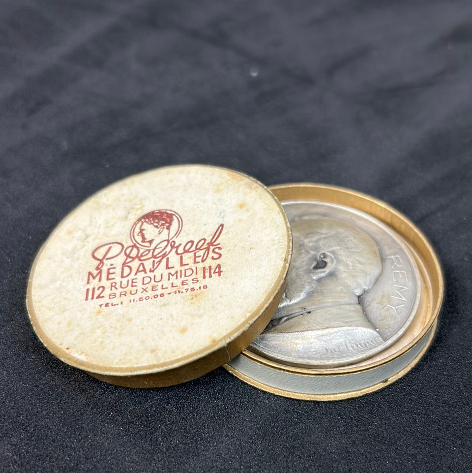 Silverplated Copper Medal Centenary Of Factories Edward Remy 1955 Belgium - Medaillon
