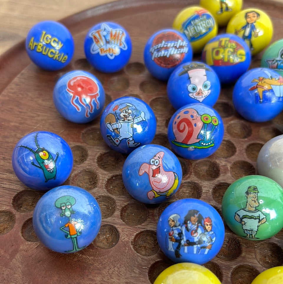Mixed set of 30 Comic Series Vintage Marbles - 1 inch