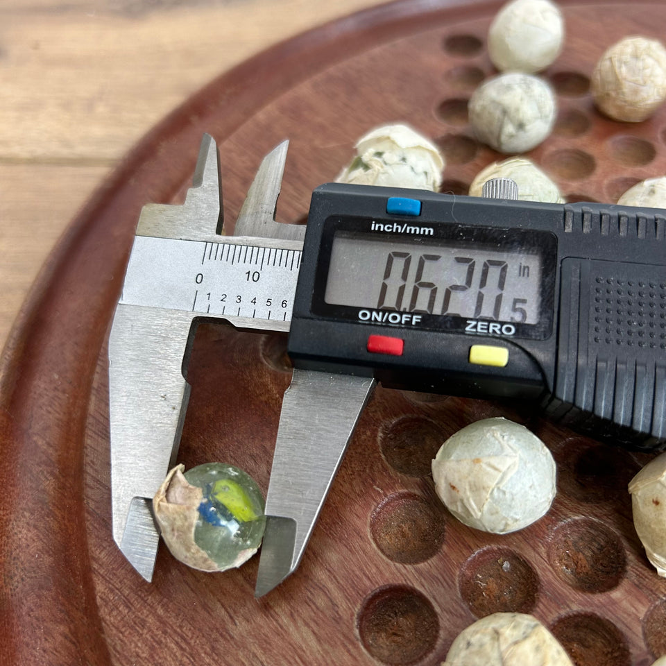 Antique Marbles in original paper packaging - set of 3