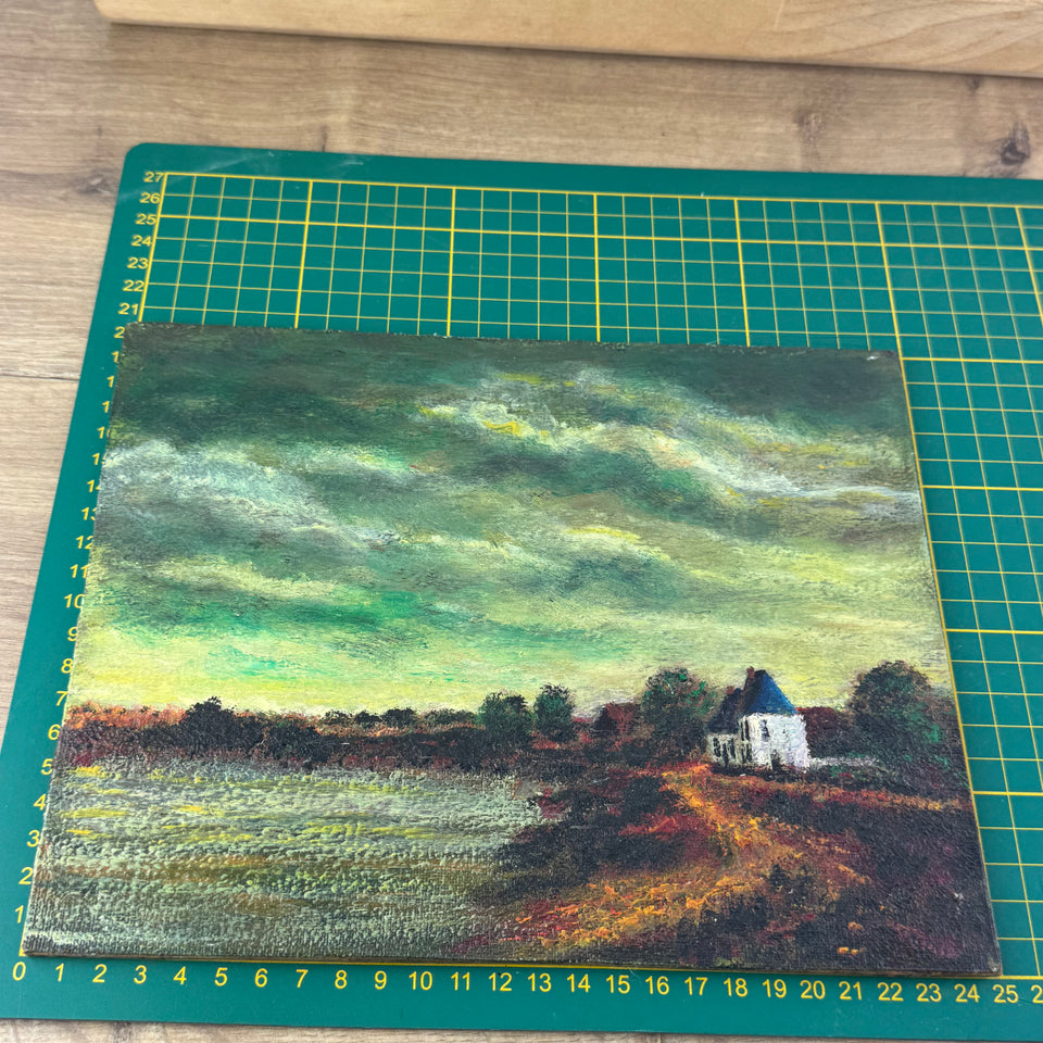 House near the lake - Oil painting by Jan Bakker