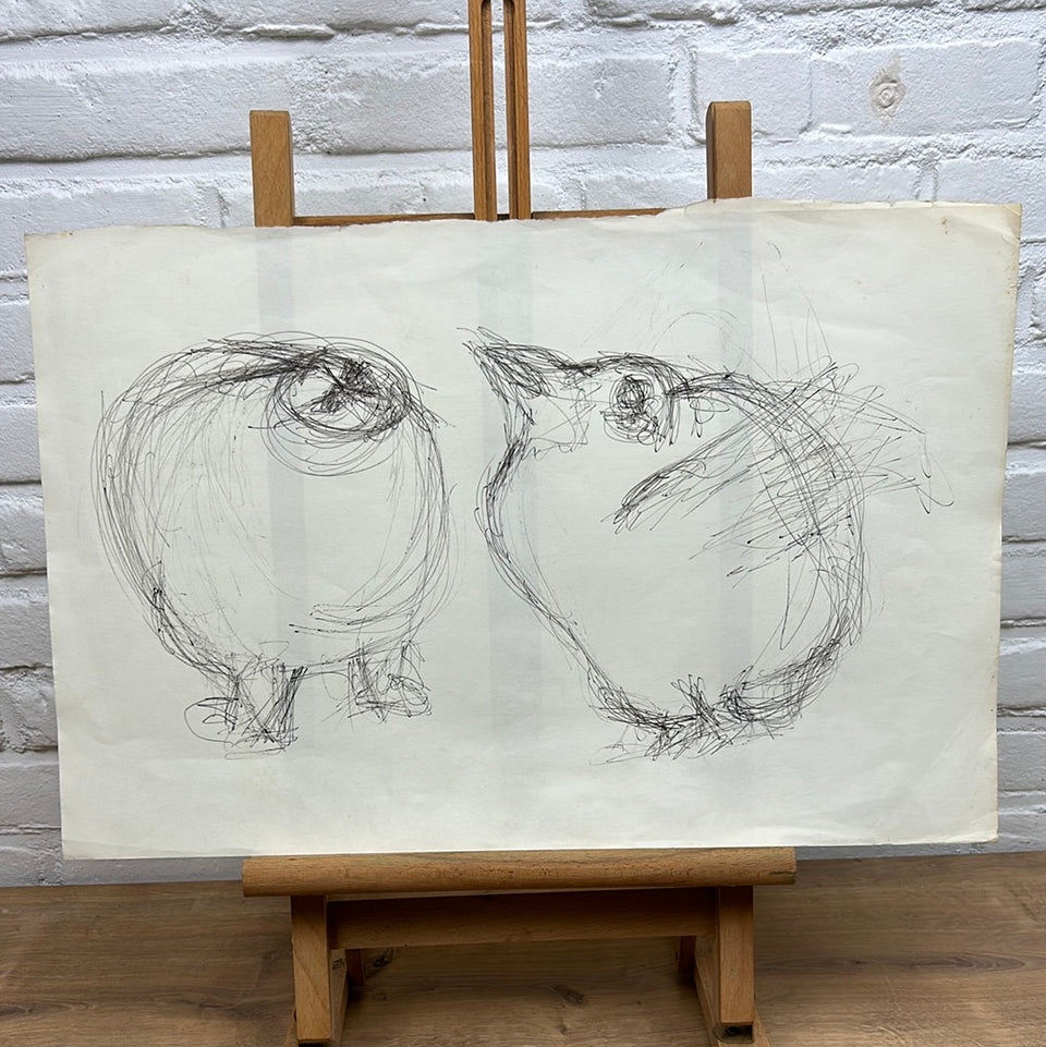 Ceramic study famous bird statue by Dini Henkes (1935-2022)