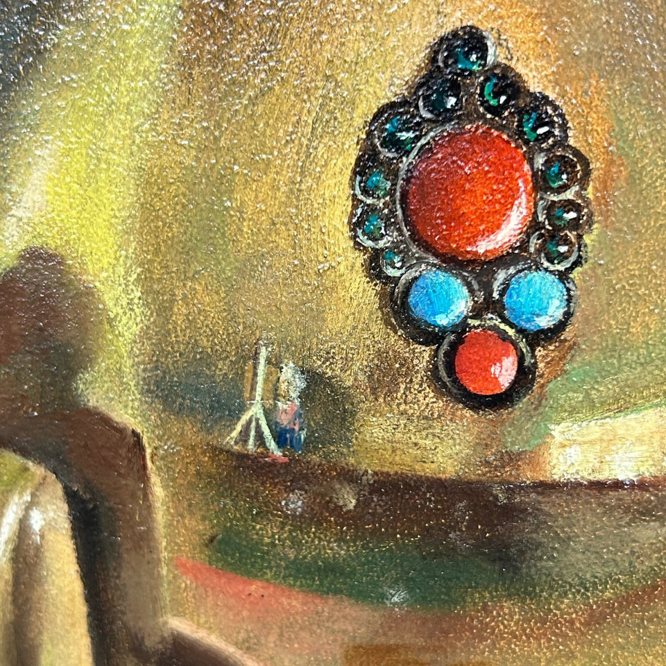 H. Janssen (20th century) - Still life with buddha and shiny vase and incense burner