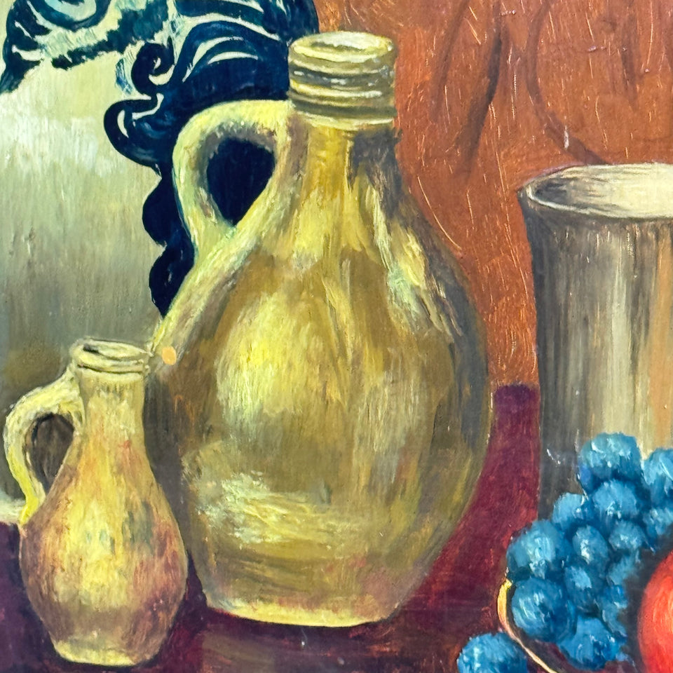 Still life painting Jars and Fruits - Oil painting