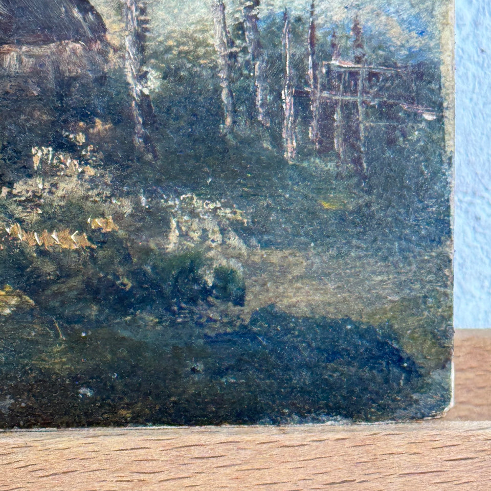 Dutch farm near river - oil painting by Jan Bakker (1879-1944)