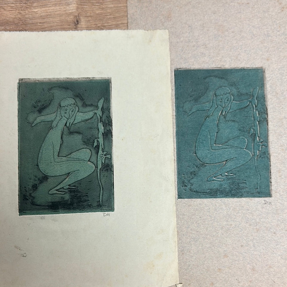Abstract etchings by Dini Henkes (1935-2022)