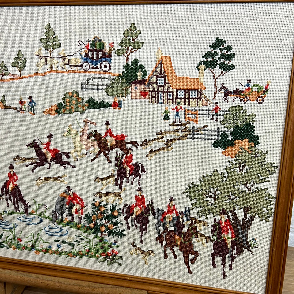 Hunting Scene - Tapestry - Embroidery - Cottonwork