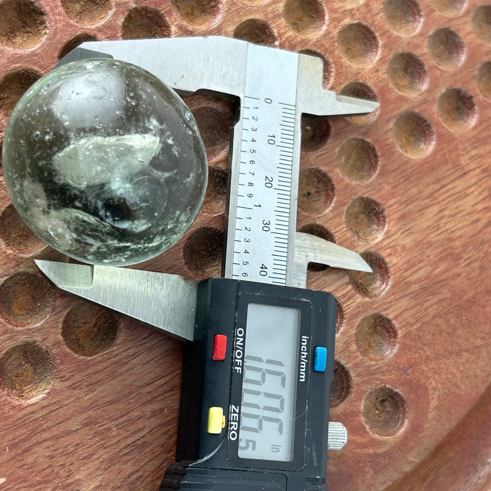 Antique Sulphide Bear Marble - Antique handmade 1.6” inch German sulfide glass marble