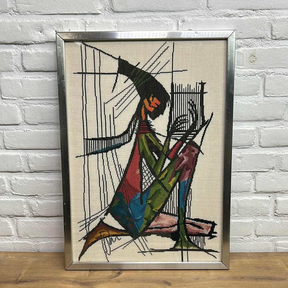 Vintage 60’s Embroidery - Cottonwork - Framed