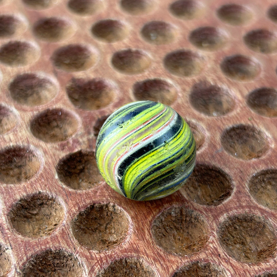 Onion skin Joseph’s coat - Antique handmade 0.82” inch German glass marble