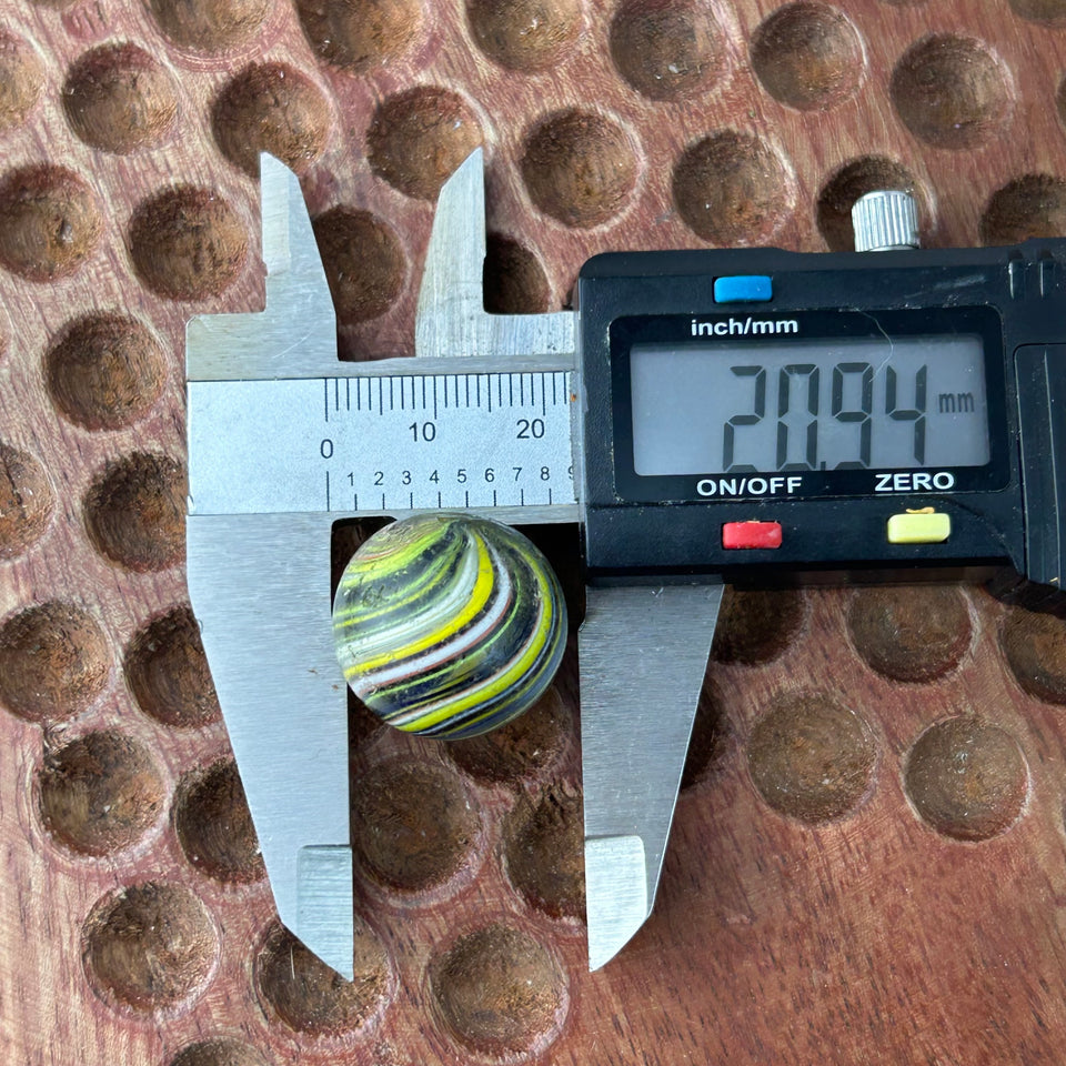 Onion skin Joseph’s coat - Antique handmade 0.82” inch German glass marble