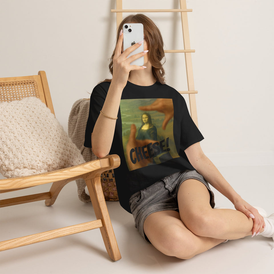 The Mona Lisa Smile "CHEESE!" by da Vinci - T-Shirt - Pep-Art Clothing - | Art T-Shirt |