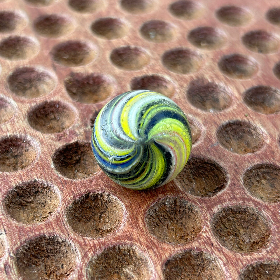 Onion skin Joseph’s coat - Antique handmade 0.82” inch German glass marble