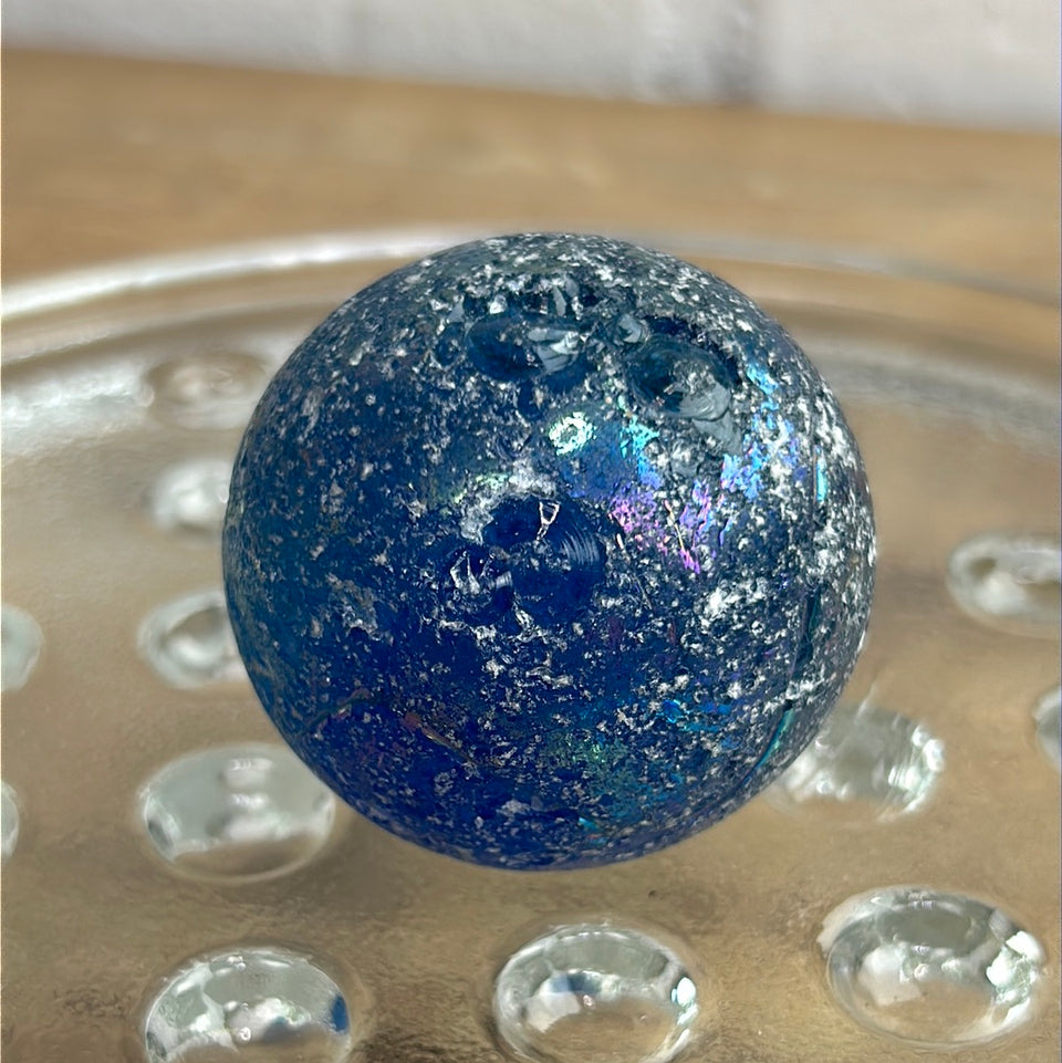 Large Blue Sea Glass marble sphere - 48MM 1.9 inch
