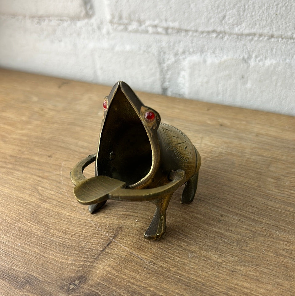 Vintage Copper Frog Ashtray