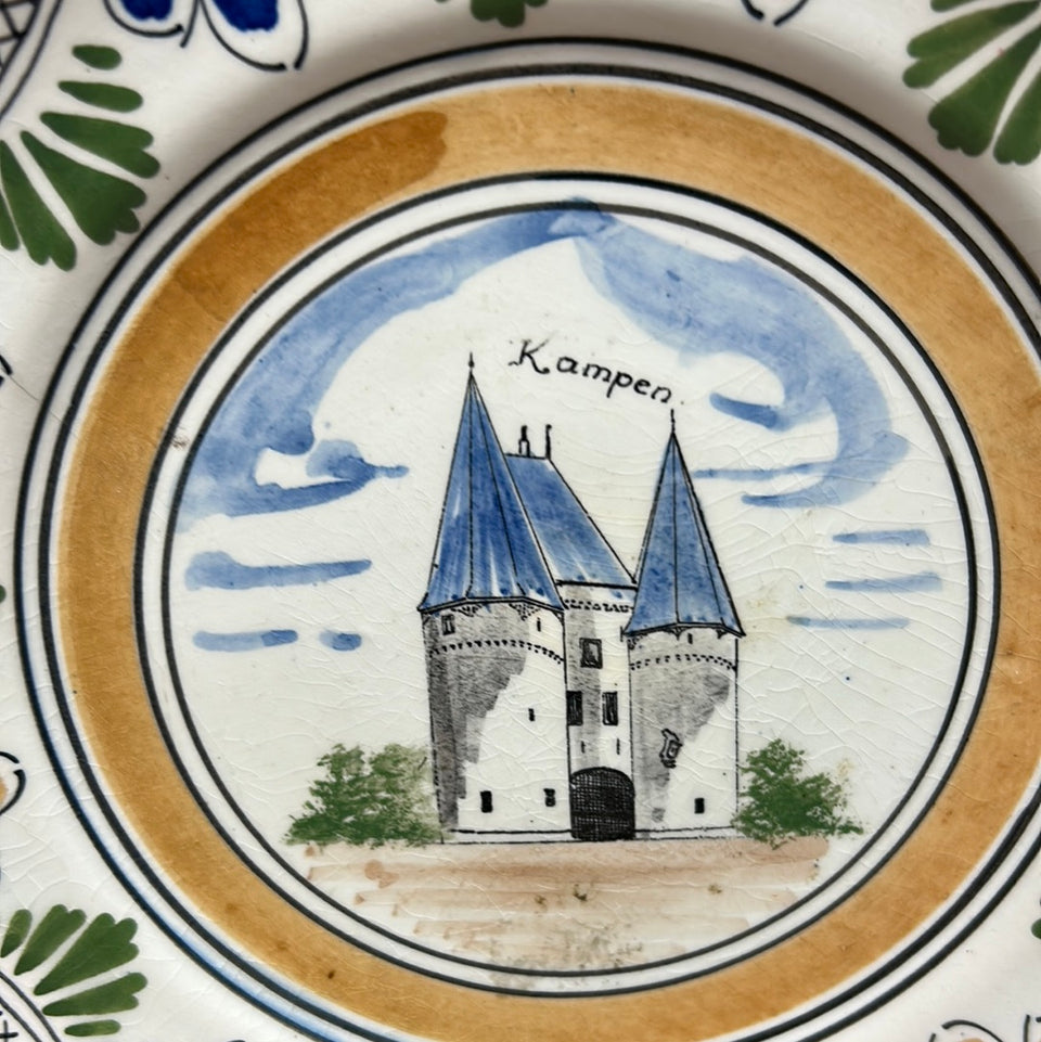Old Dutch ceramic plate Kampen Holland