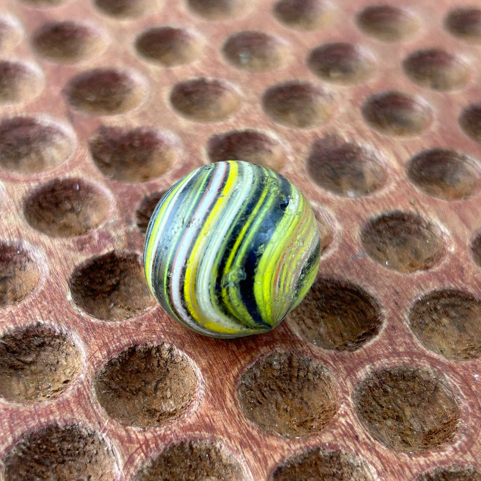 Onion skin Joseph’s coat - Antique handmade 0.82” inch German glass marble