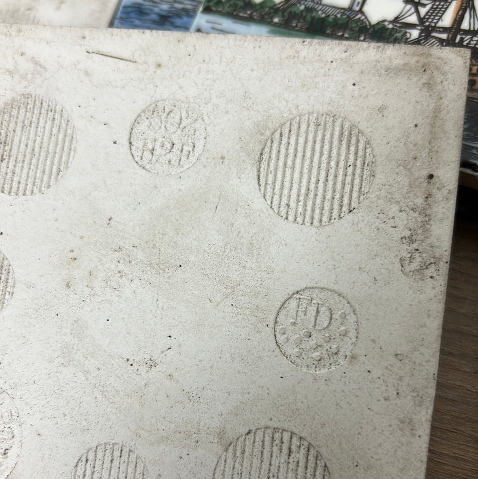 A set of 2 hand painted Dutch Sailing Ships - Ceramic Tiles - Also available in larger sets