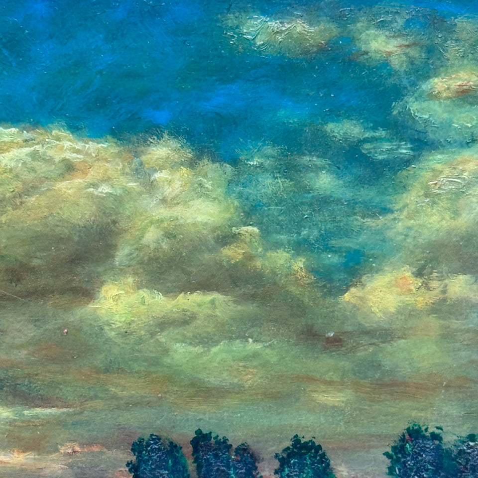 Dutch landscape with sheeps  - Oil painting by Jan Bakker