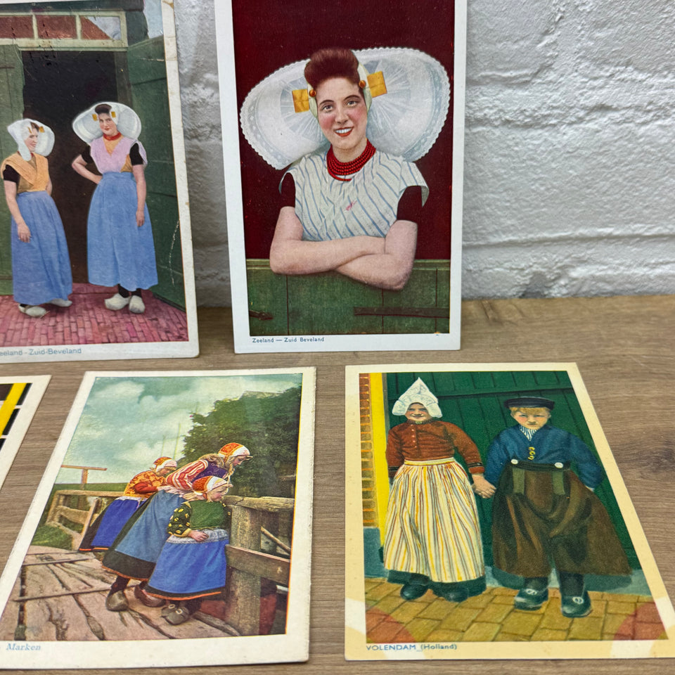 Set of 9 Antique Dutch Historical Costumes - High Quality Print cards – Holland Traditional Costume Embroidery Illustrations