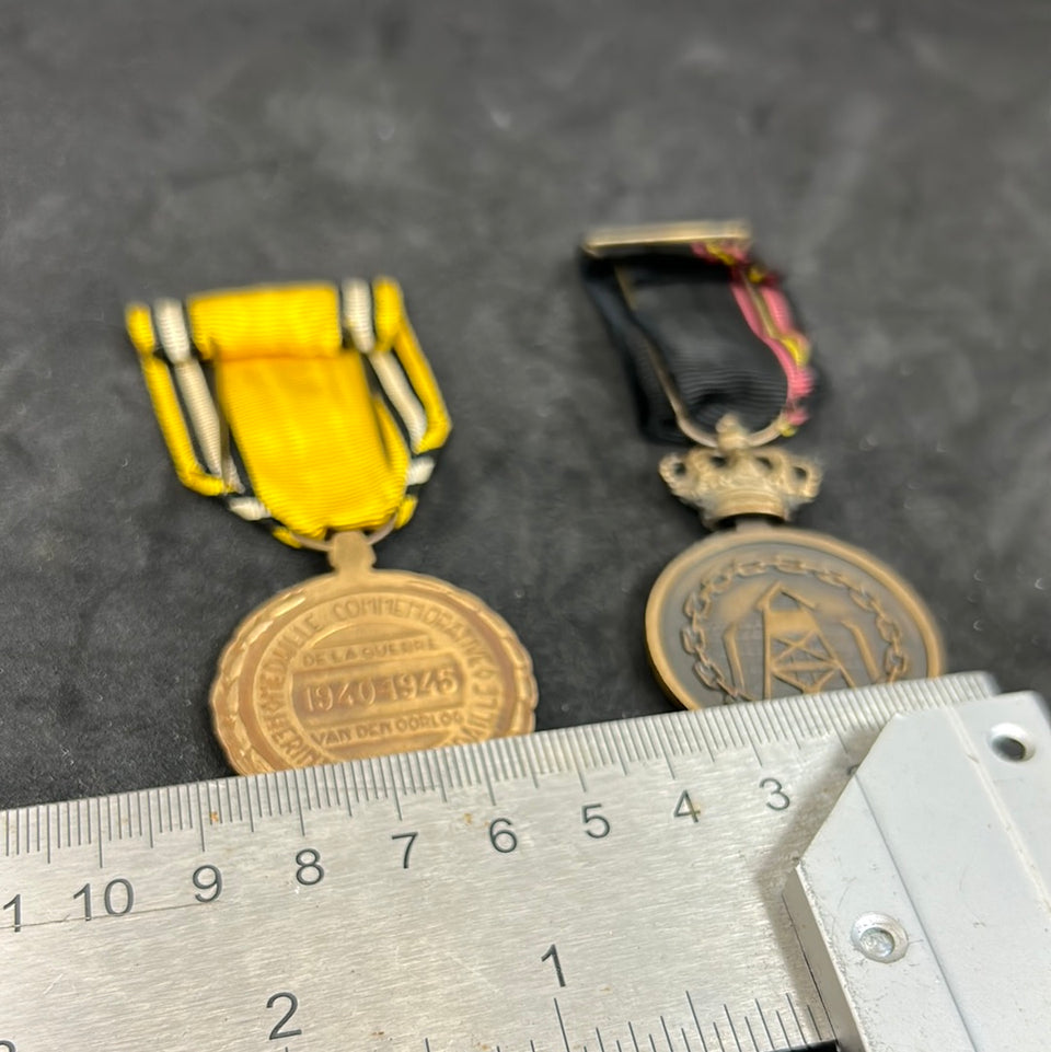 2 Belgian Medals WW2 Bravery Prisoner camp