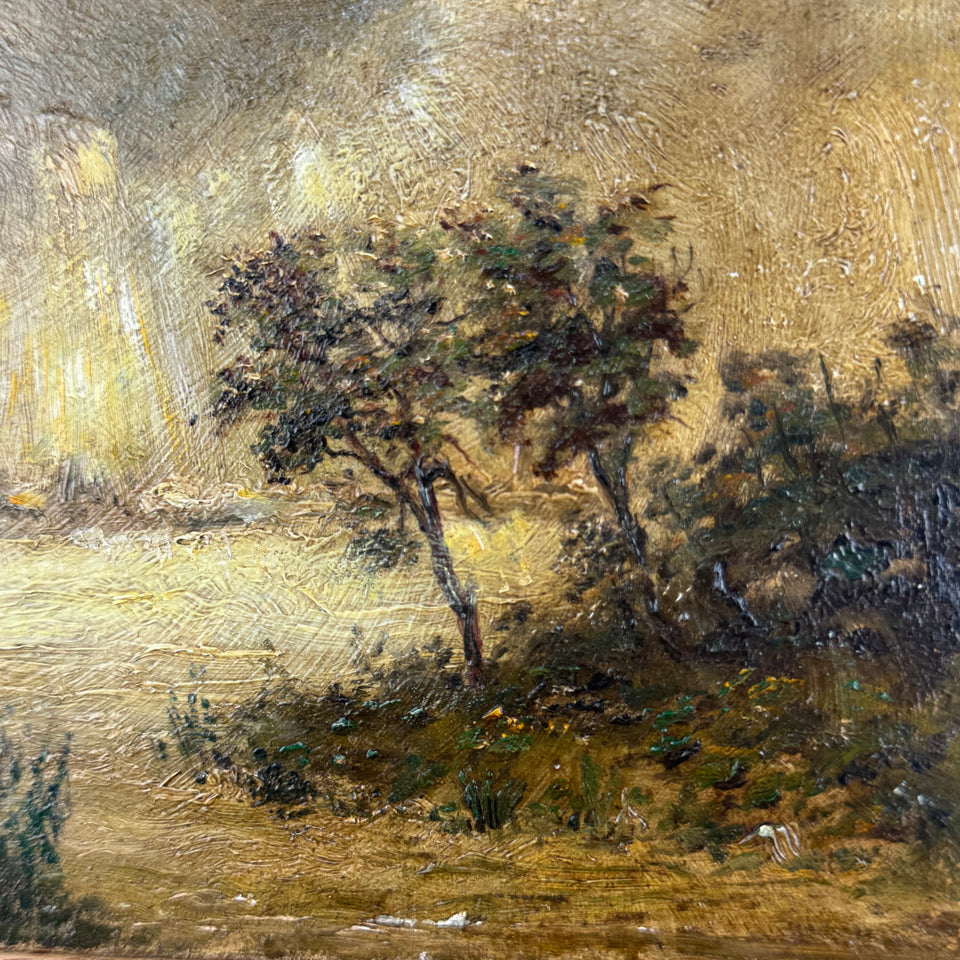 Landscape Dutch clouds - Oil painting by Jan Bakker