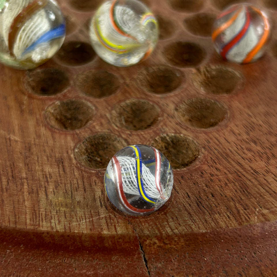 Collection of 5 Antique Latticino Core Swirls marbles - Handmade German glass marble