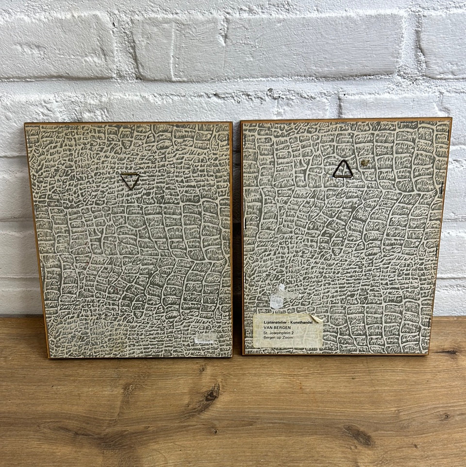 Letters H & A  - Embroidery - Cottonwork - Framed