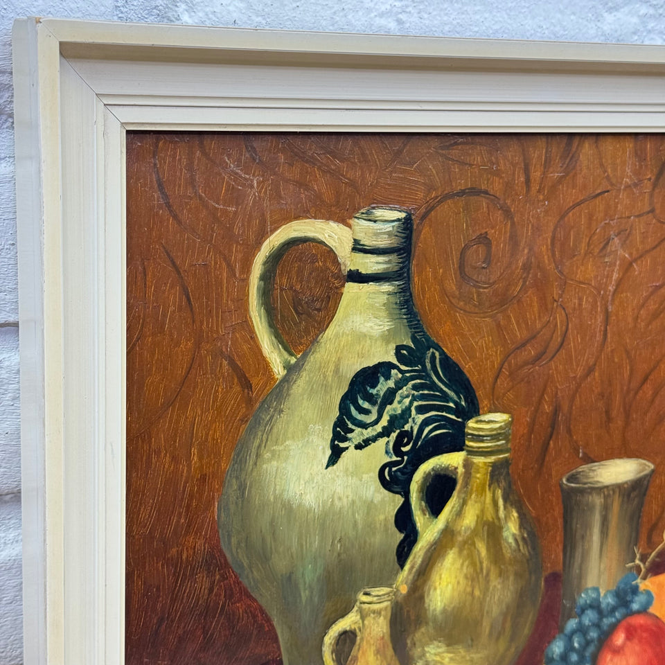 Still life painting Jars and Fruits - Oil painting